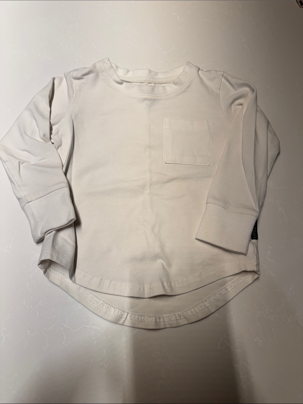 Little Bipsy Cream Long-Sleeve Pocket Tee